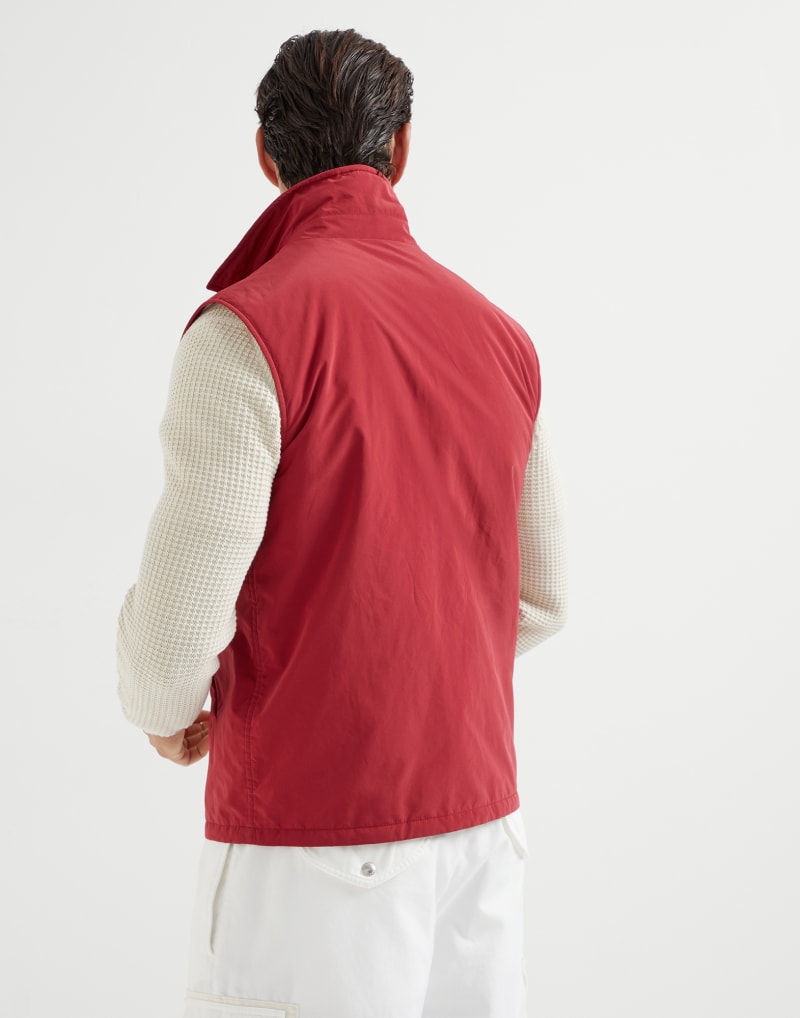BRUNELLO CUCINELLI MEN'S RED SNAP BUTTON VEST