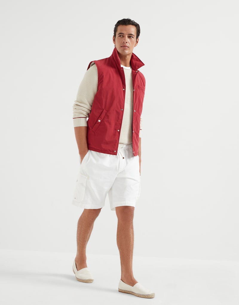 BRUNELLO CUCINELLI MEN'S RED SNAP BUTTON VEST