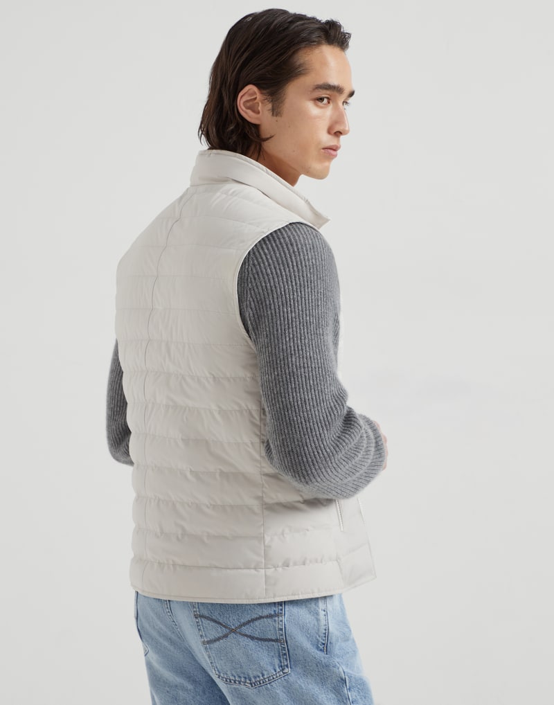 BRUNELLO CUCINELLI MEN'S ICE QUILTED ZIP FRONT VEST