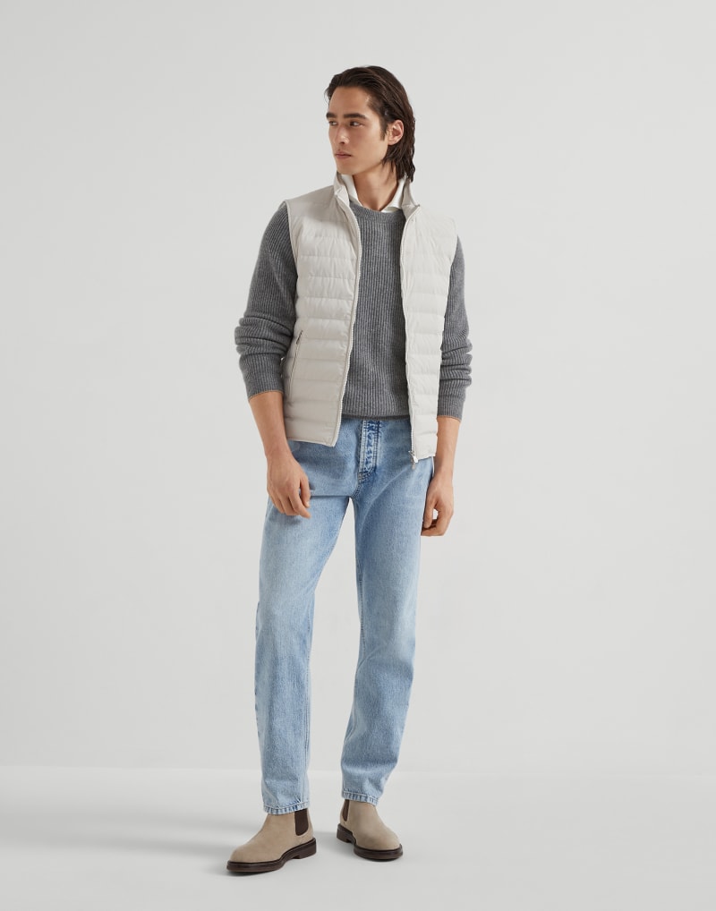BRUNELLO CUCINELLI MEN'S ICE QUILTED ZIP FRONT VEST