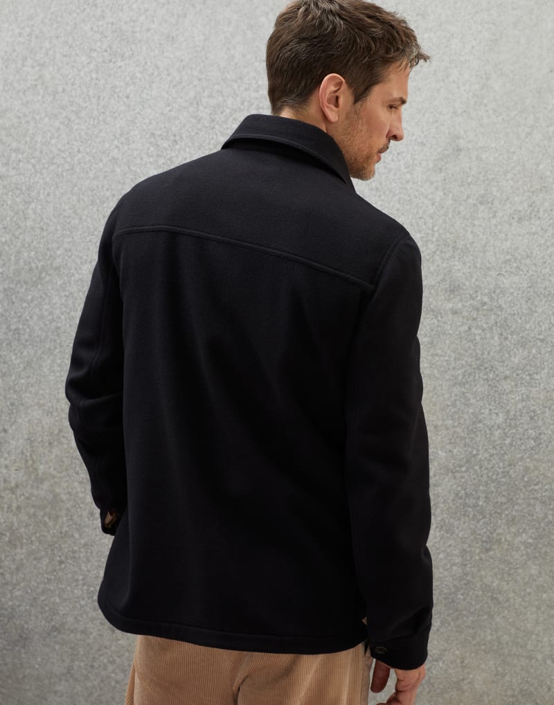 BRUNELLO CUCINELLI MEN'S BLACK WOOL BUTTON JACKET