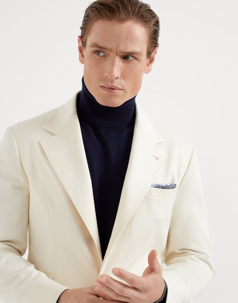 BRUNELLO CUCINELLI MEN'S FOG SILK PAISLEY POCKET SQUARE