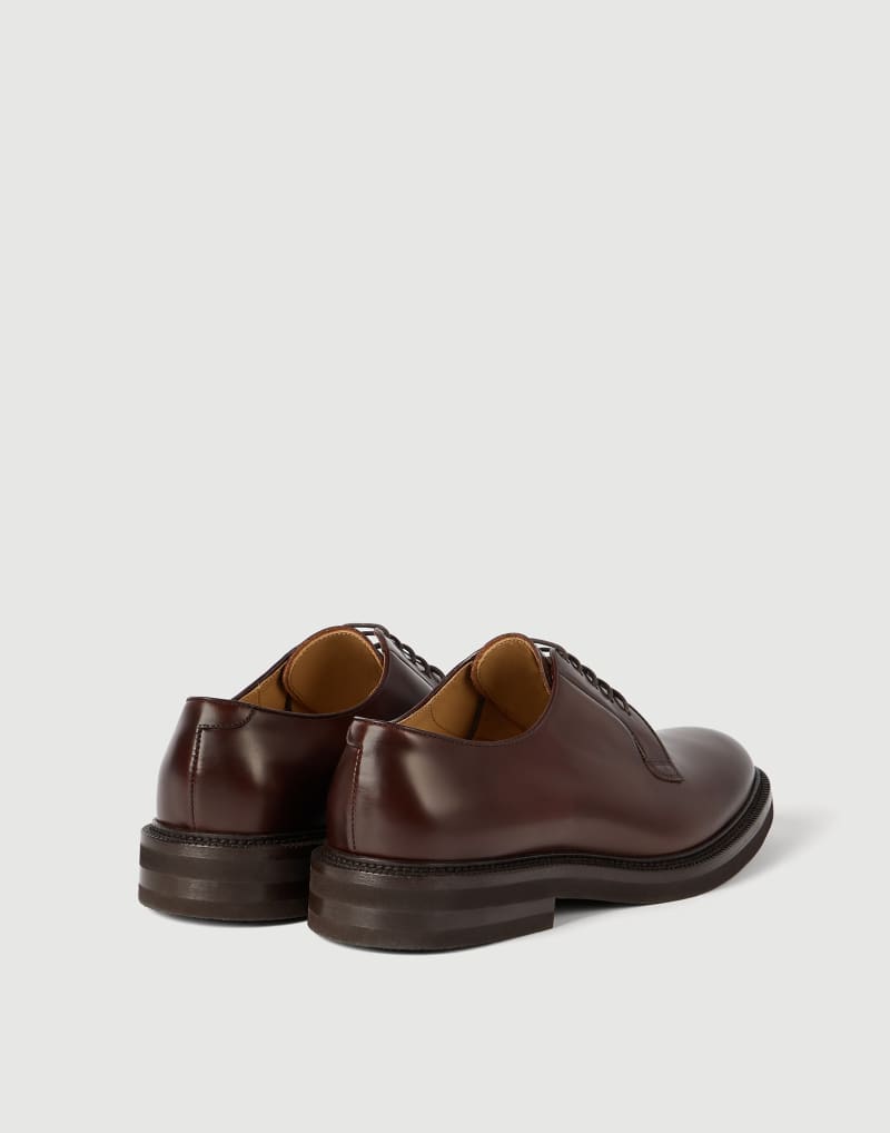 BRUNELLO CUCINELLI MEN'S MUD LEATHER DERBY SHOES