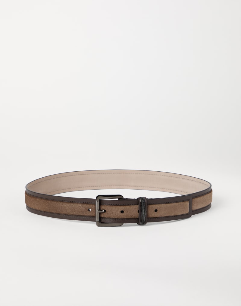 BRUNELLO CUCINELLI WOMEN'S BROWN LEATHER SUEDE BELT