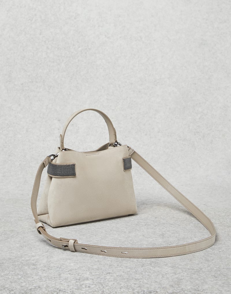 BRUNELLO CUCINELLI WOMEN'S WALNUT LEATHER TOP HANDLE BAG