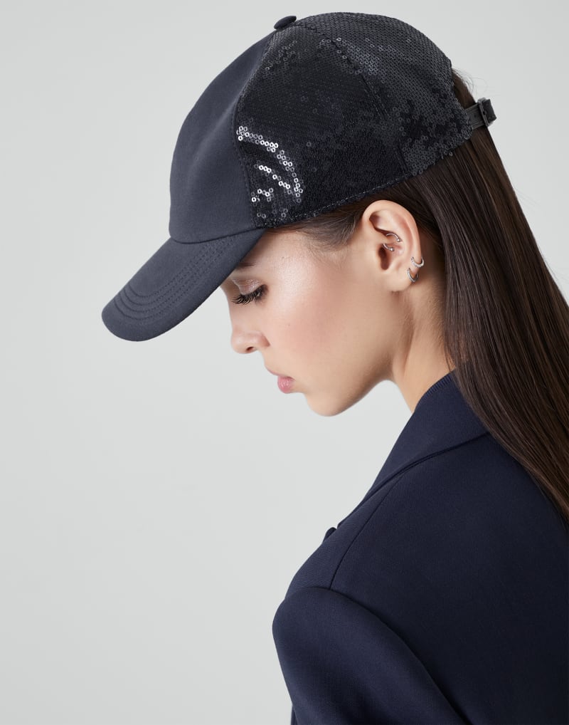 BRUNELLO CUCINELLI WOMEN'S NIGHT COTTON MESH BACK BASEBALL HAT
