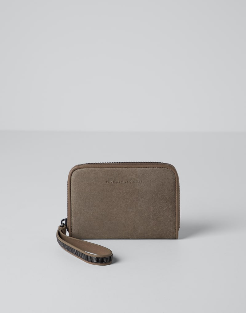 BRUNELLO CUCINELLI WOMEN'S ICE LEATHER ZIP WALLET