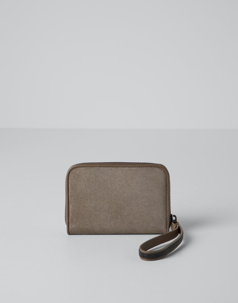 BRUNELLO CUCINELLI WOMEN'S ICE LEATHER ZIP WALLET