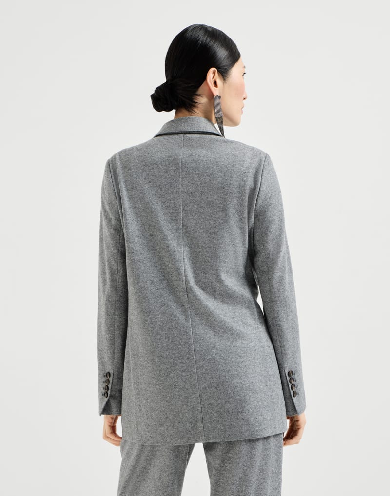 BRUNELLO CUCINELLI WOMEN'S DARK GREY WOOL RELAXED BLAZER