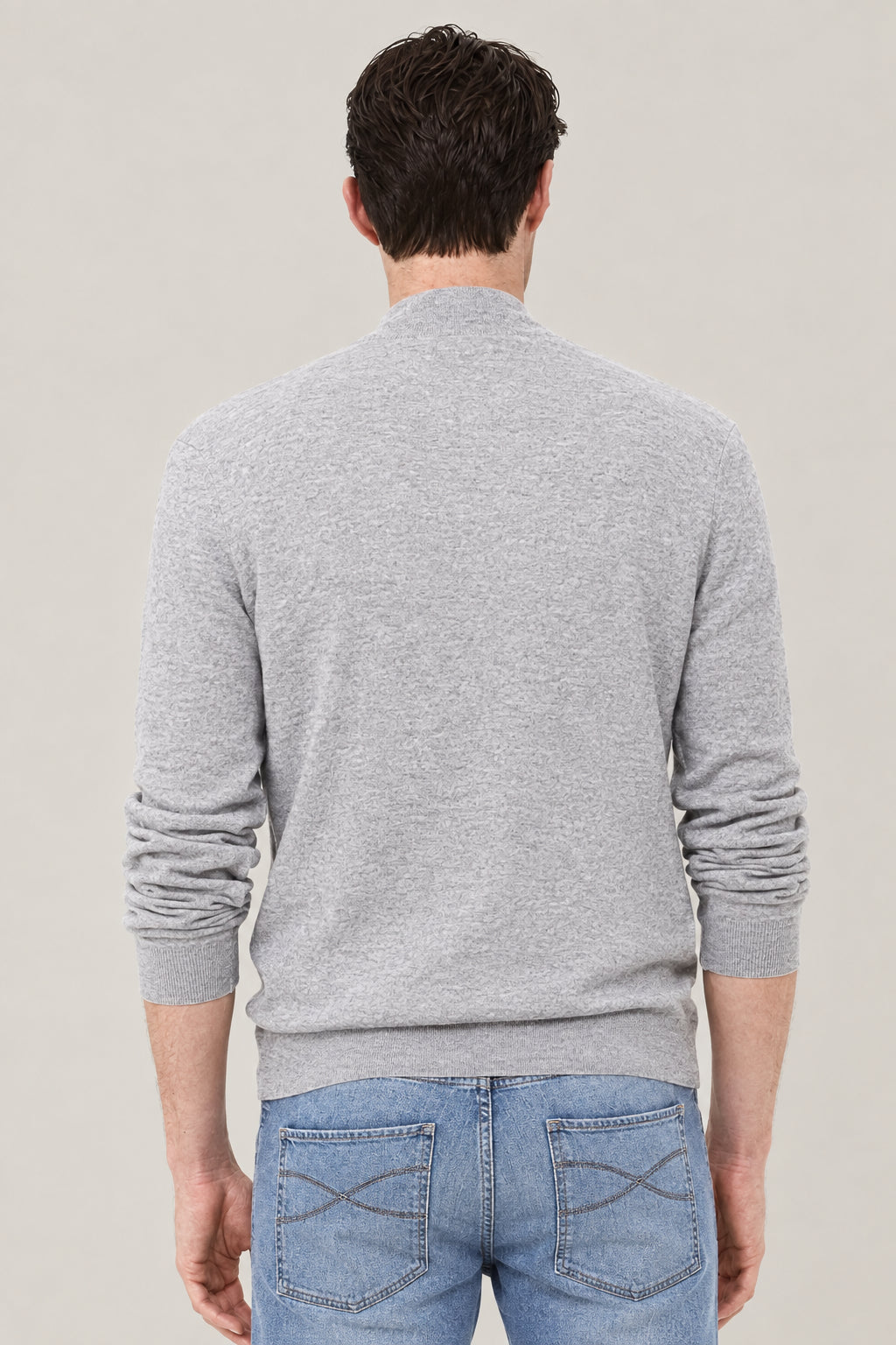 BRUNELLO CUCINELLI MEN'S PEBBLE WOOL ZIP FRONT SWEATER