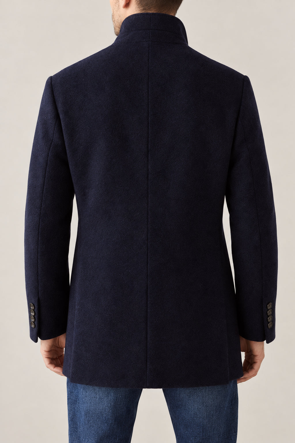 BRUNELLO CUCINELLI MEN'S COBALT WOOL DOUBLE BREASTED JACKET