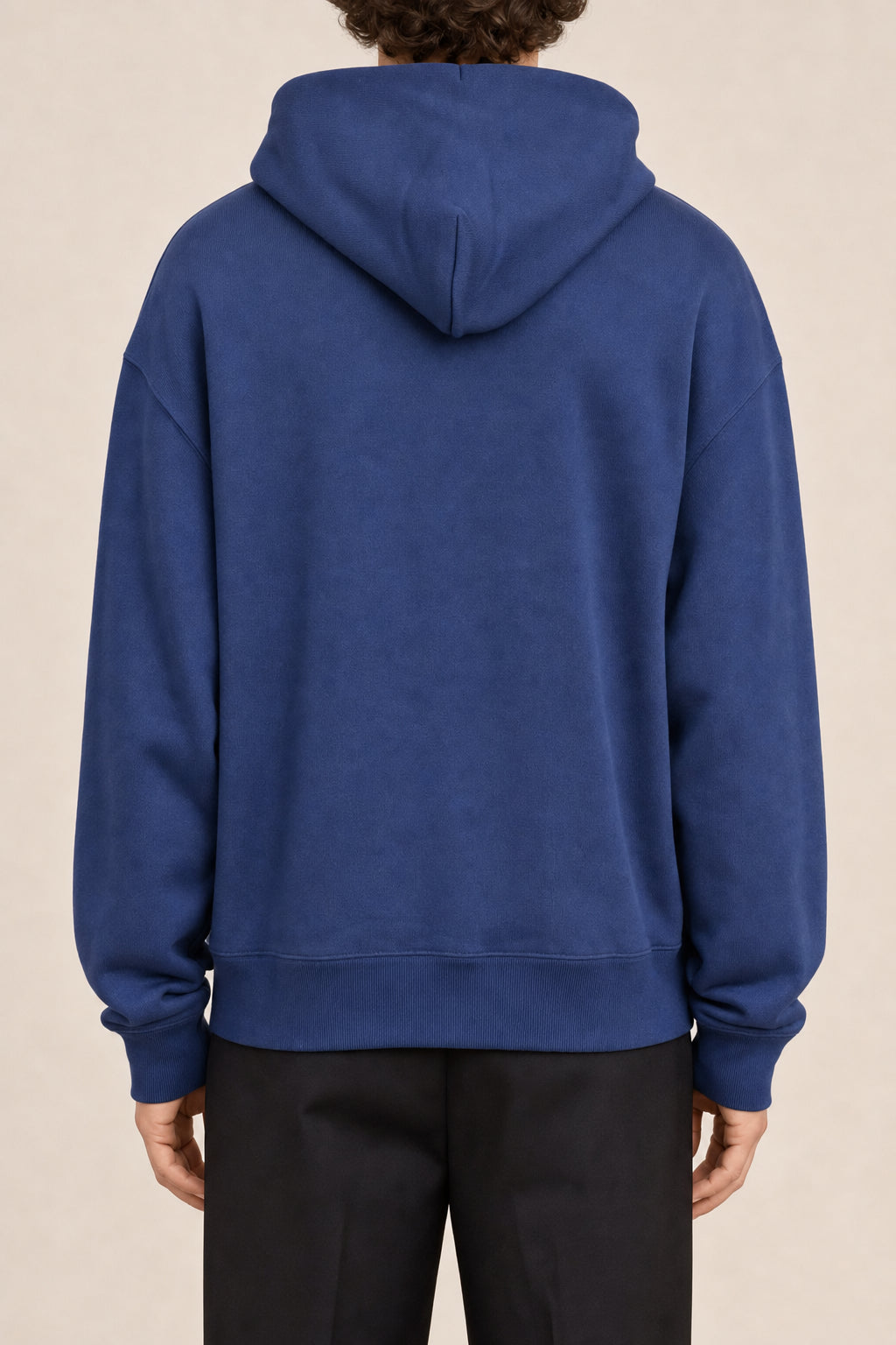 OFF-WHITE MEN'S DARK BLUE COTTON HOODIE