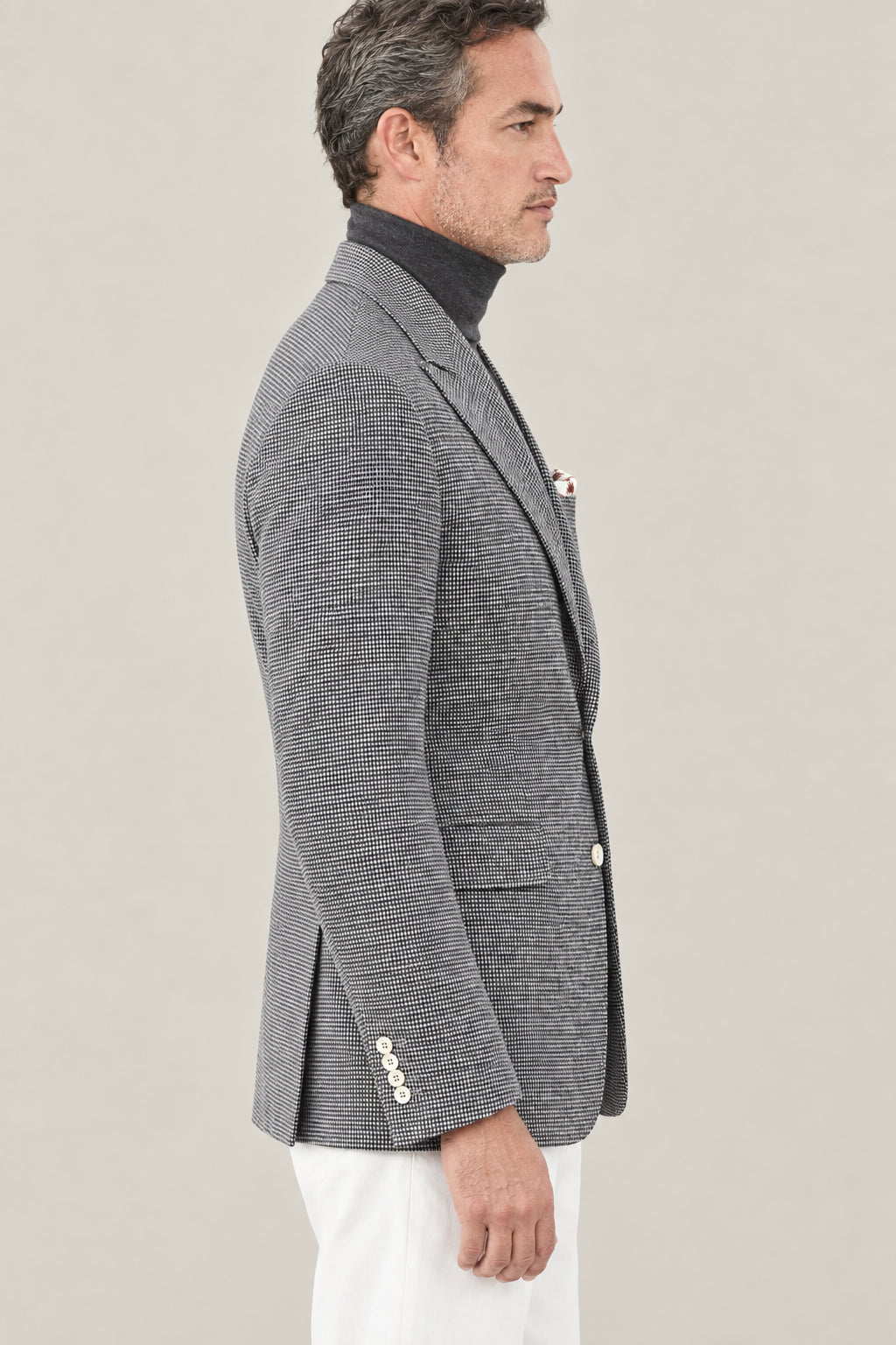 BRUNELLO CUCINELLI MEN'S GREY WOOL BLEND JACKET