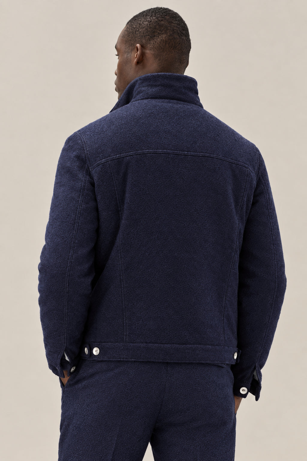 BRUNELLO CUCINELLI MEN'S COBALT BLUE WOOL JACKET