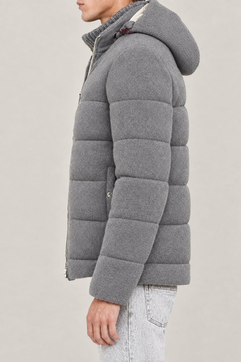 BRUNELLO CUCINELLI MEN'S DARK GREY WOOL JACKET