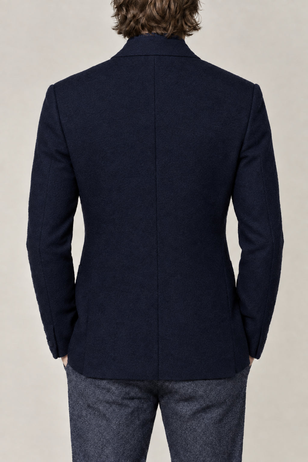 BRUNELLO CUCINELLI MEN'S COLORFUL BLUE WOOL JACKET