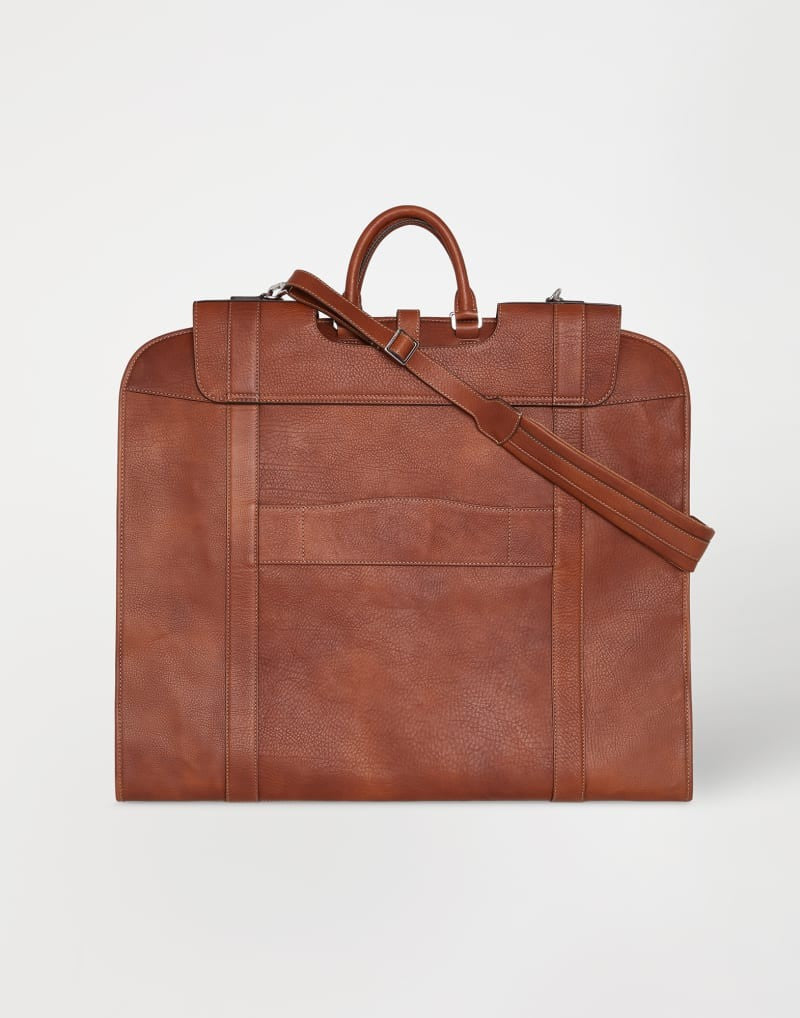 BRUNELLO CUCINELLI MEN'S COPPER LEATHER BRIEFCASE BAG