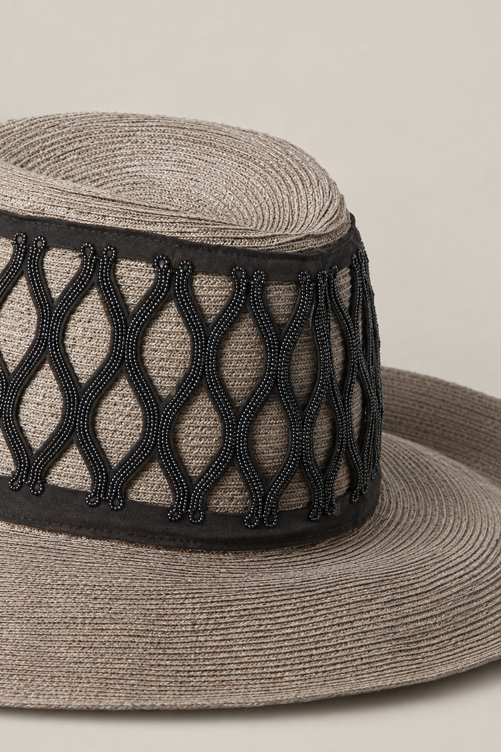 BRUNELLO CUCINELLI WOMEN'S BEIGE WOVEN WIDE BRIM HAT