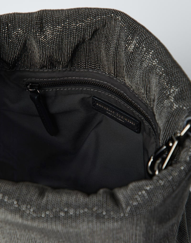 BRUNELLO CUCINELLI WOMEN'S BLACK TEXTURED SHOULDER BAG