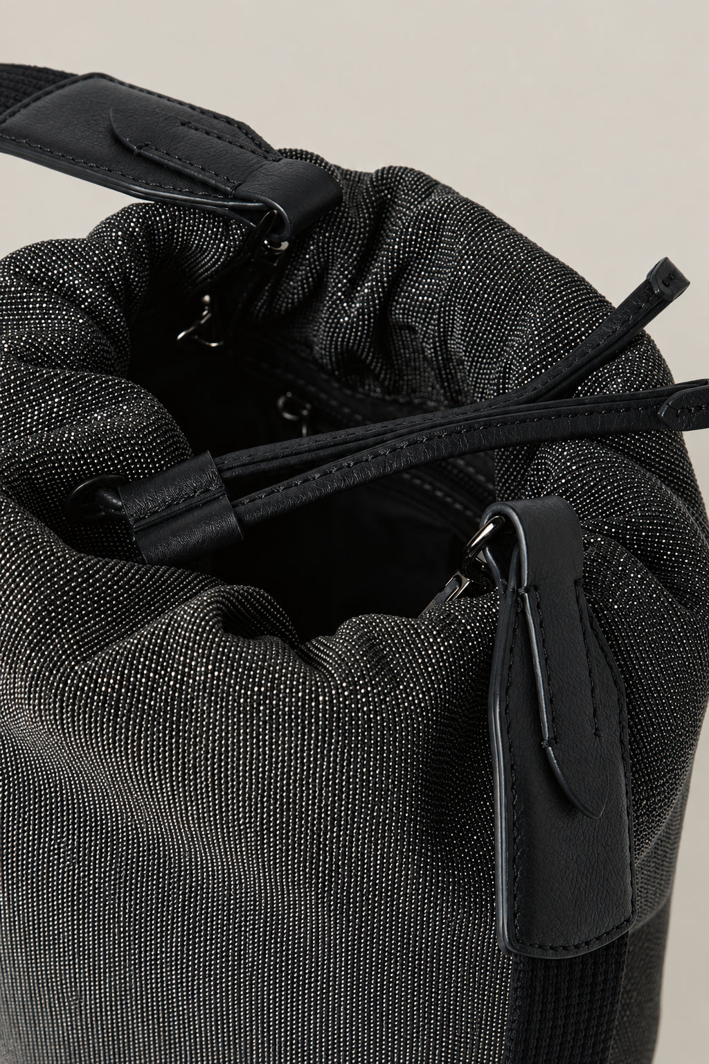 BRUNELLO CUCINELLI WOMEN'S BLACK TEXTURED SHOULDER BAG