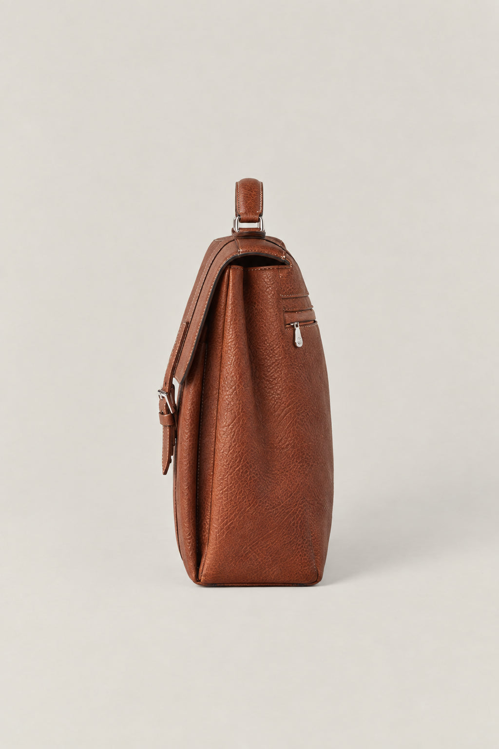 BRUNELLO CUCINELLI MEN'S COPPER LEATHER BUCKLE BAG