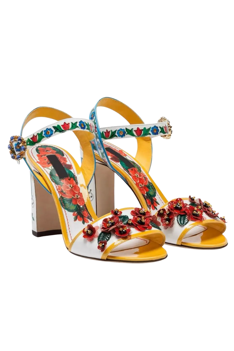 Dolce & Gabbana Flat Sandals with Floral Print