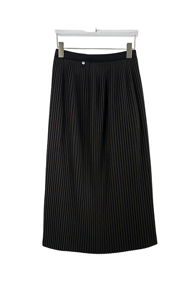 Max Simple Ribbed Stretch Skirt Black