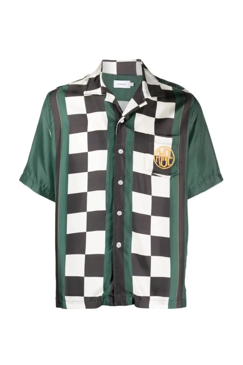 RHUDE Racing Bowling Silk Shirt
