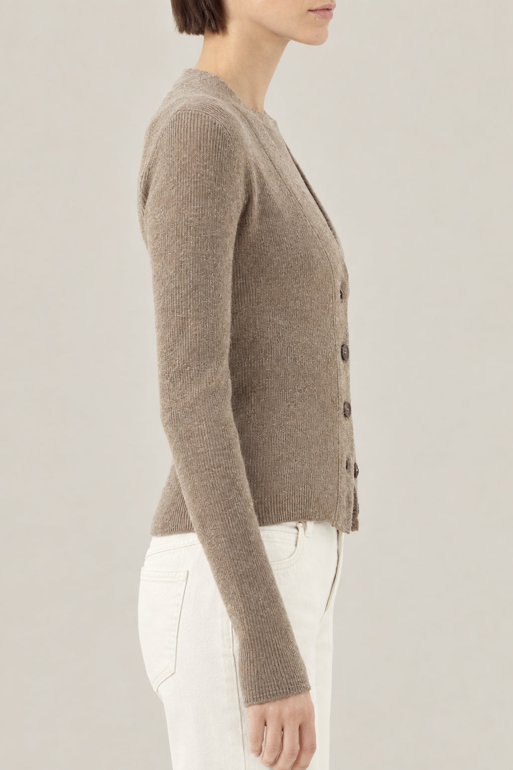 BRUNELLO CUCINELLI WOMEN'S CARIBOU WOOL BLEND BUTTON FRONT SWEATER