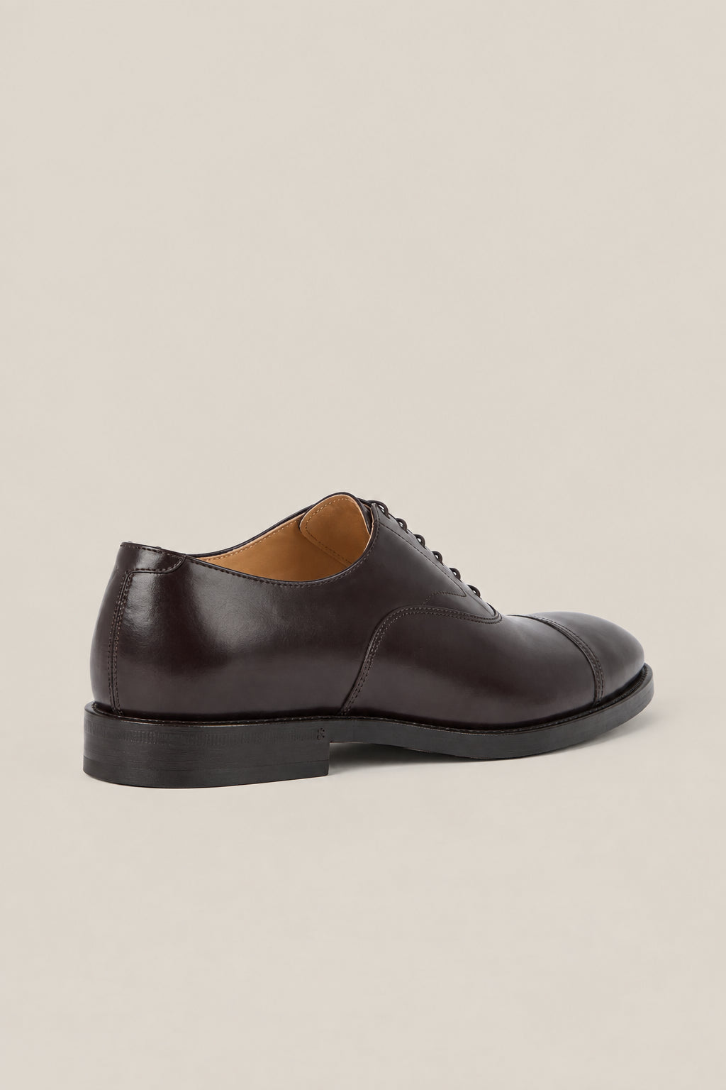 BRUNELLO CUCINELLI MEN'S DARK BROWN LEATHER CAP TOE SHOES