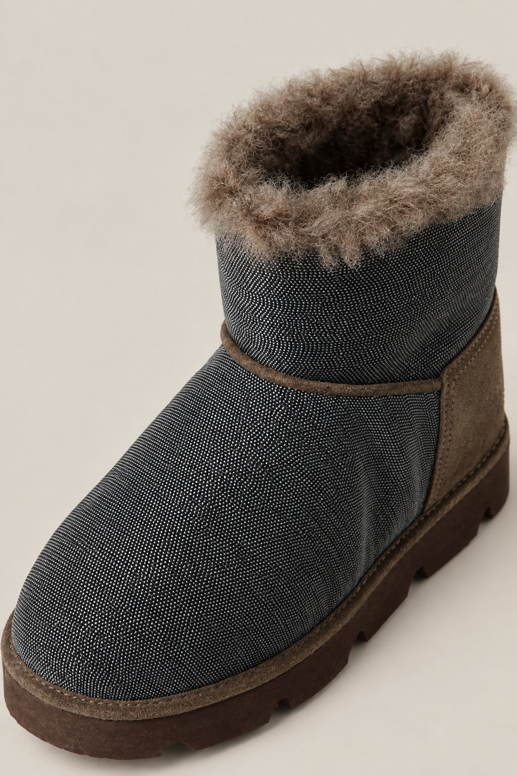BRUNELLO CUCINELLI WOMEN'S PEAT SHEARLING LINED ANKLE BOOTS
