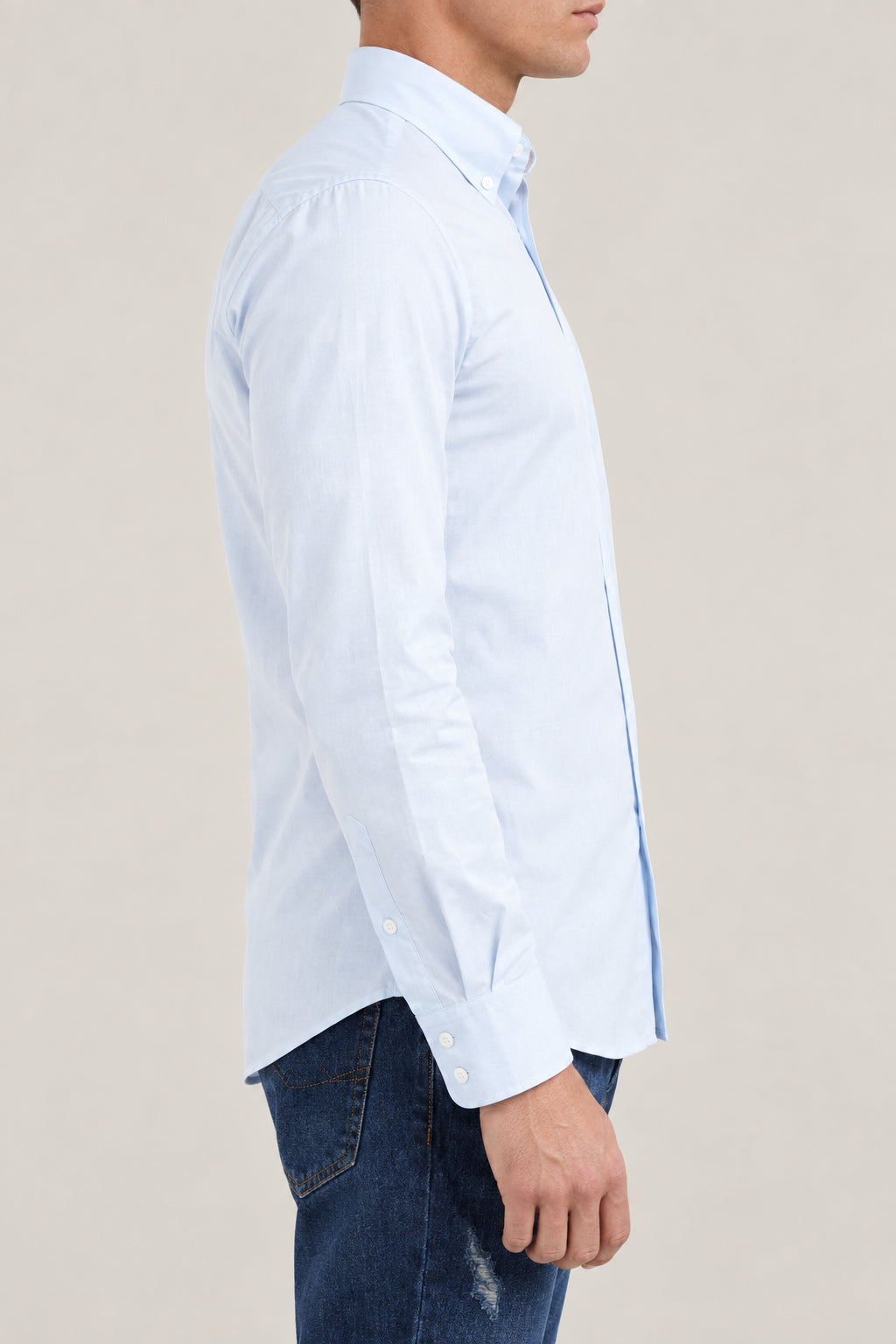 BRUNELLO CUCINELLI MEN'S CLOUD BUTTON DOWN COTTON SHIRT