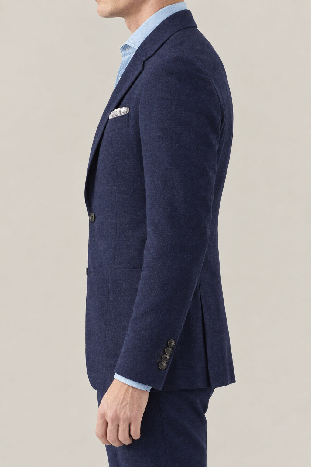 BRUNELLO CUCINELLI MEN'S DARK BLUE WOOL TAILORED JACKET