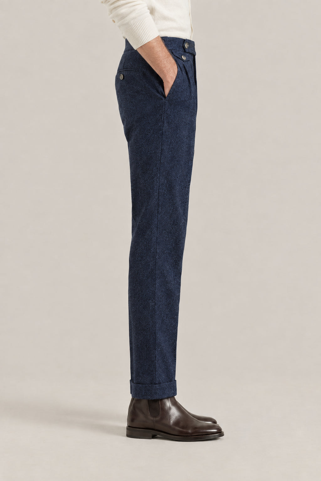 BRUNELLO CUCINELLI MEN'S NIGHT WOOL PLEATED TROUSERS