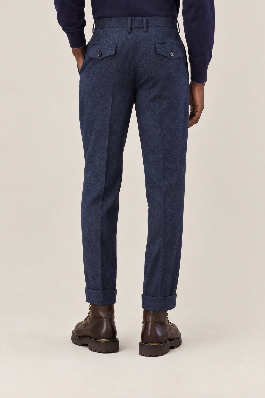 BRUNELLO CUCINELLI MEN'S NIGHT WOOL PLEATED TROUSERS