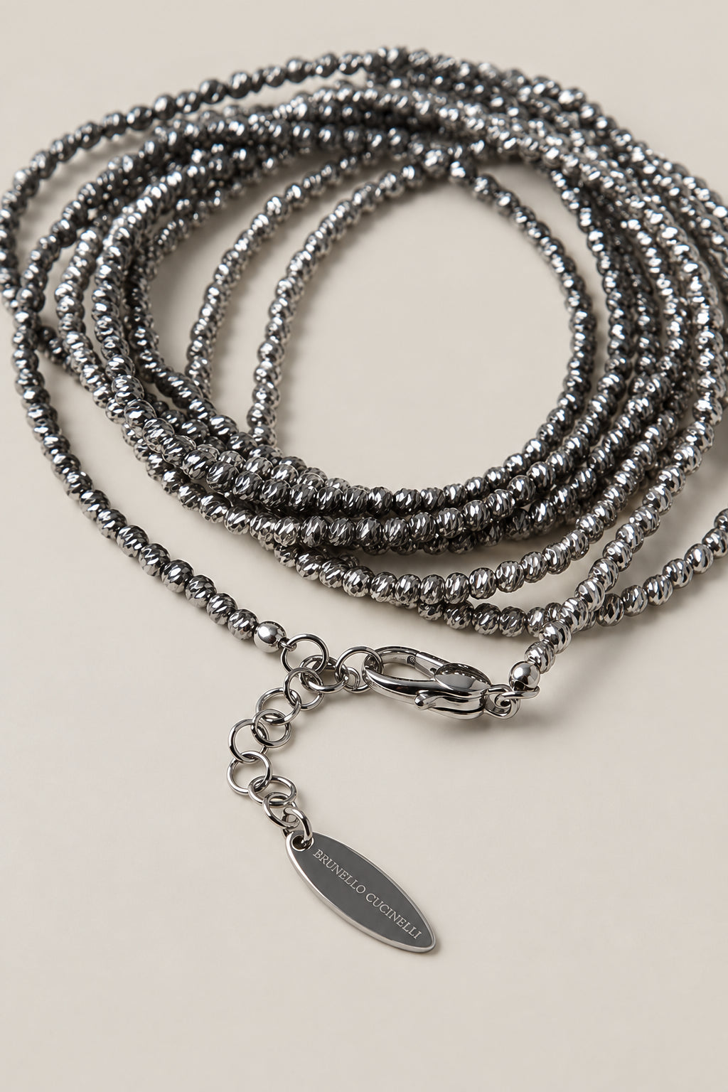 BRUNELLO CUCINELLI WOMEN'S LIGHT GREY ARGENTO 925 LONG NECKLACE