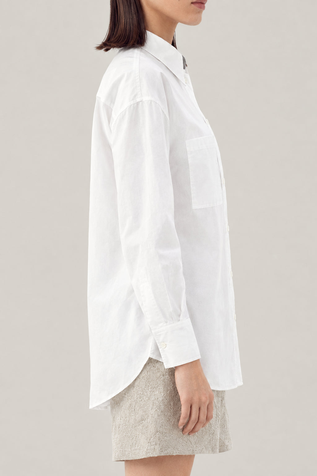 BRUNELLO CUCINELLI WOMEN'S WHITE COTTON BUTTON DOWN SHIRT