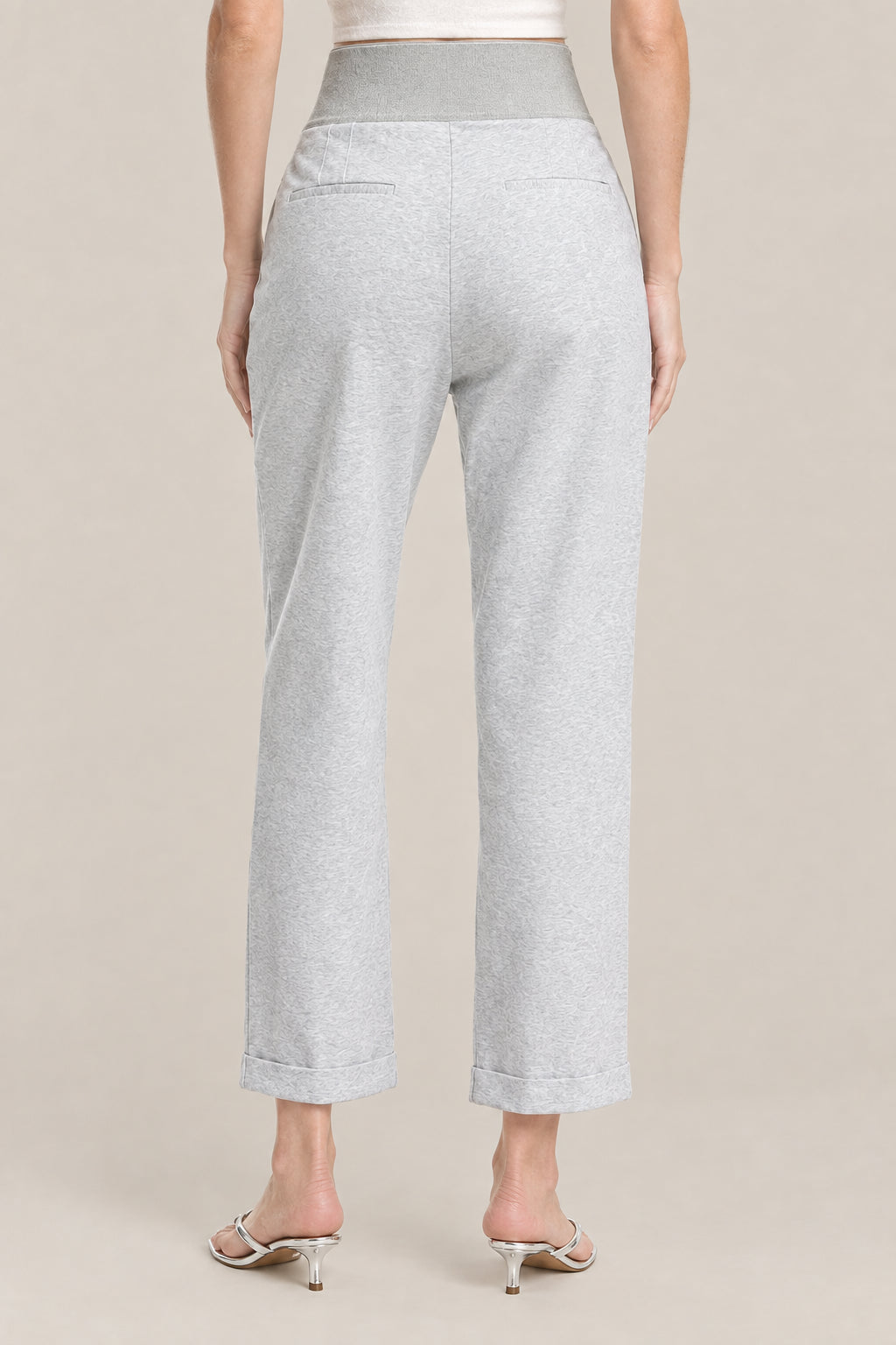 BRUNELLO CUCINELLI WOMEN'S SILVER COTTON BLEND RELAXED TROUSERS