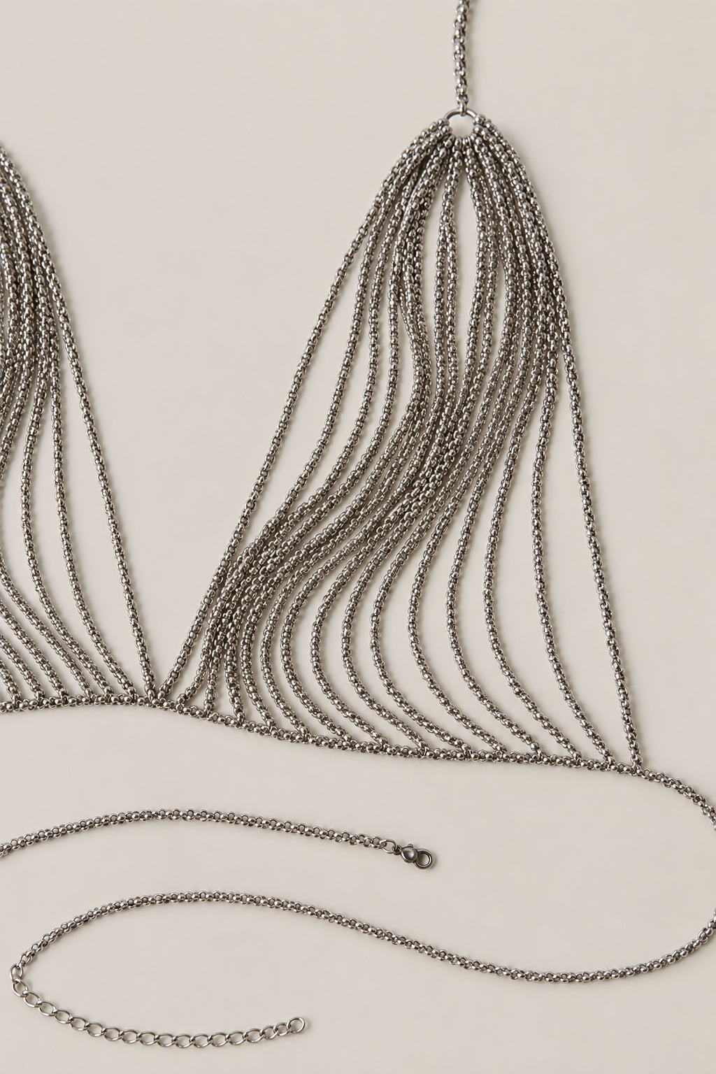 BRUNELLO CUCINELLI WOMEN'S LIGHT GREY ARGENTO 925 CHAIN BRALETTE JEWELRY