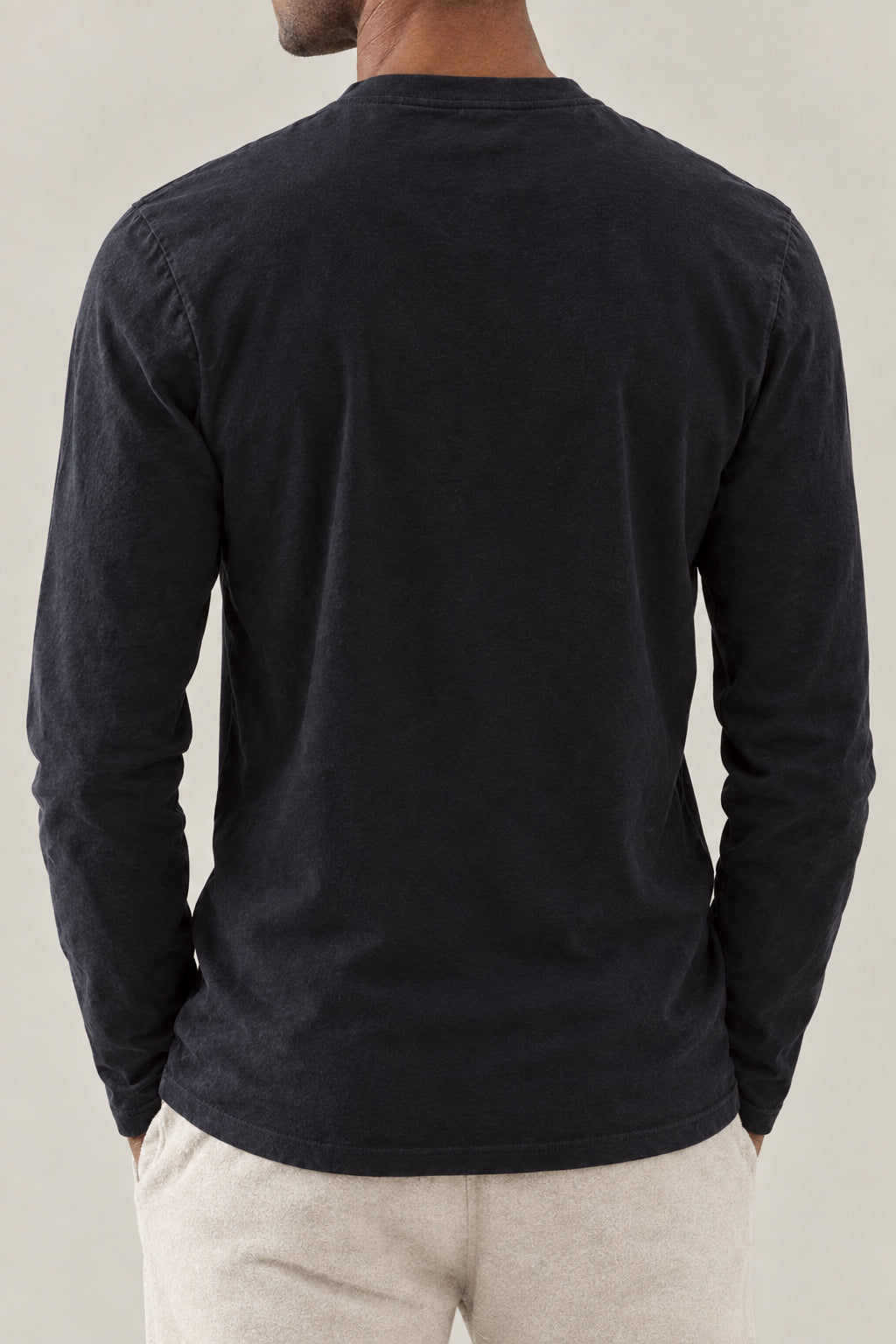BRUNELLO CUCINELLI MEN'S BLACK LONG SLEEVE COTTON SHIRT