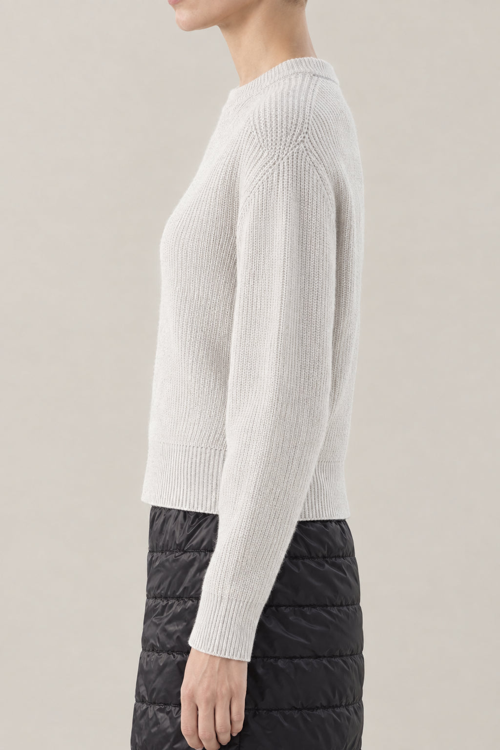 BRUNELLO CUCINELLI WOMEN'S WHITE WOOL CREW NECK SWEATER