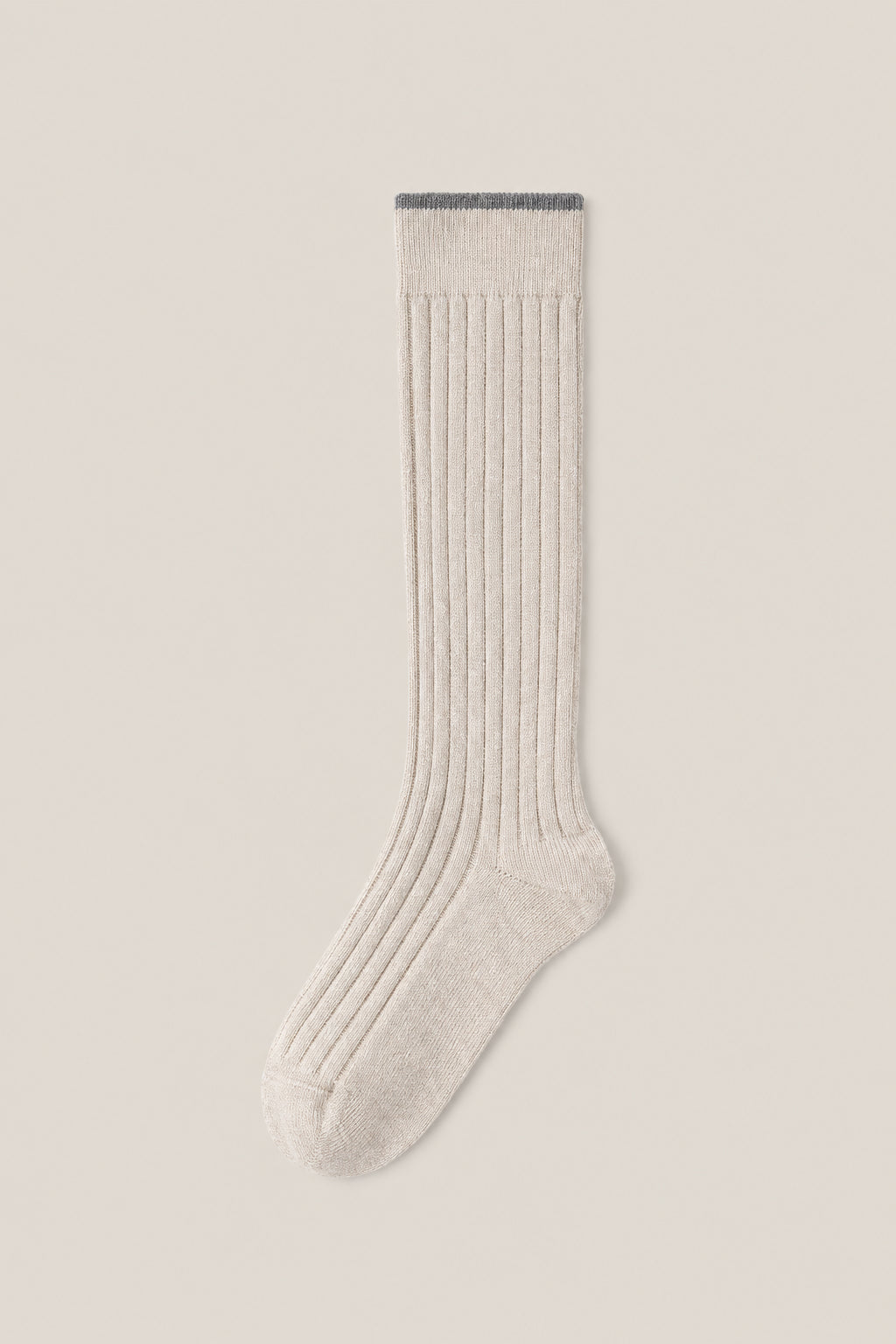 BRUNELLO CUCINELLI MEN'S SAND WOOL RIBBED SOCKS