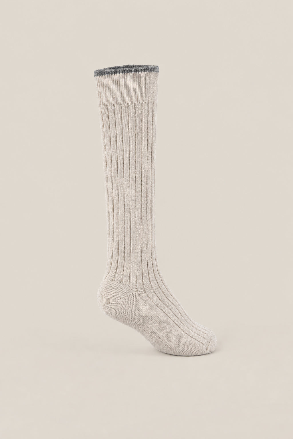 BRUNELLO CUCINELLI MEN'S SAND WOOL RIBBED SOCKS