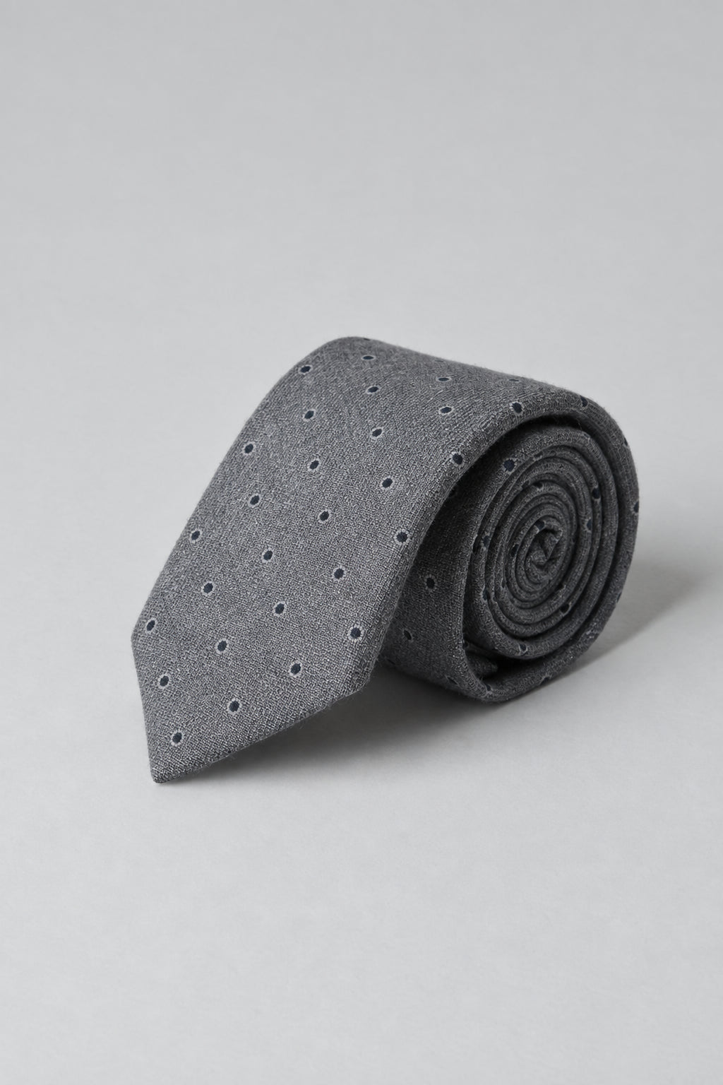 BRUNELLO CUCINELLI MEN'S GREY NAVY WOOL PATTERNED TIE
