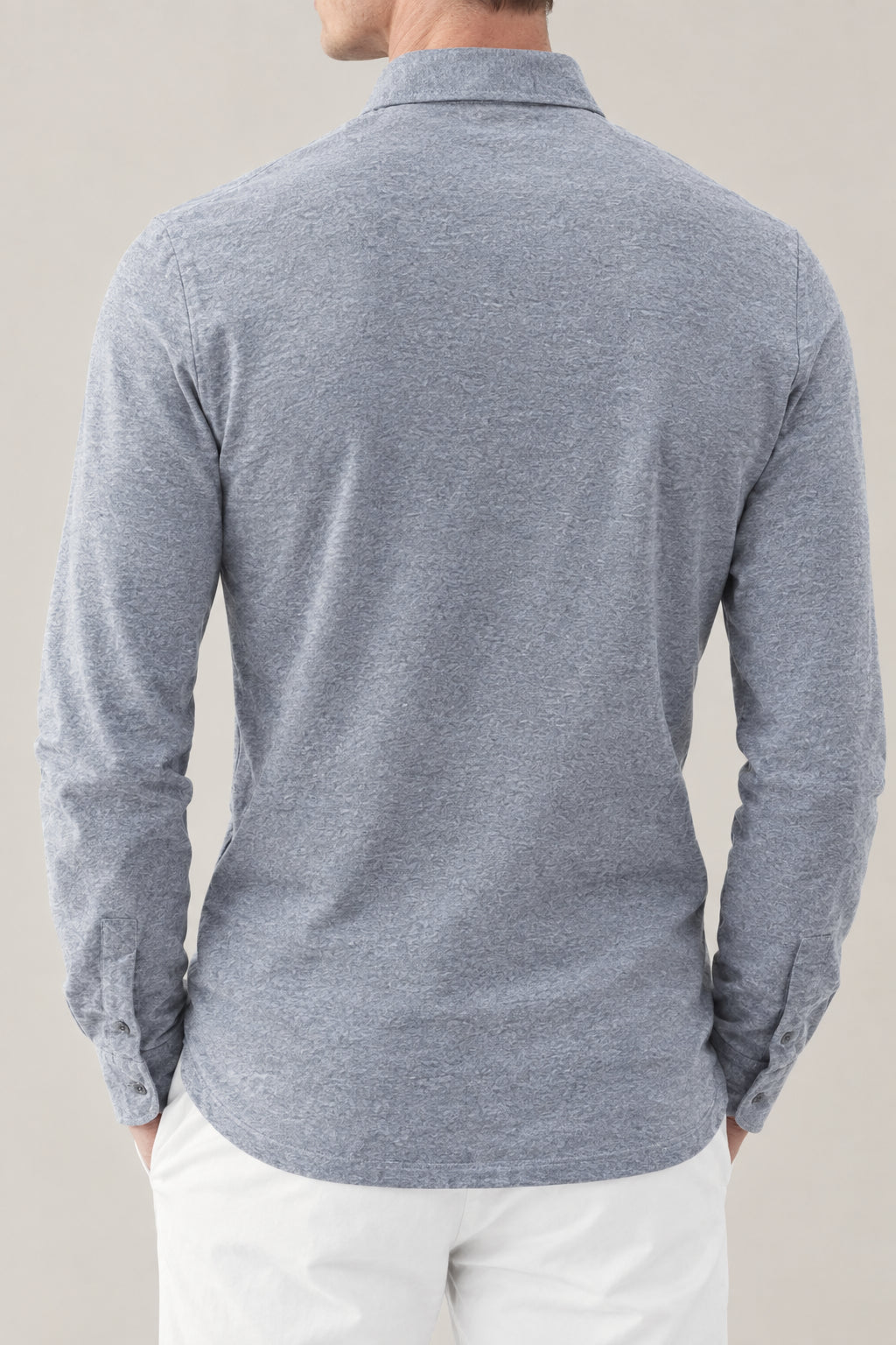 BRUNELLO CUCINELLI MEN'S MEDIUM GREY COTTON LONG SLEEVE SHIRT