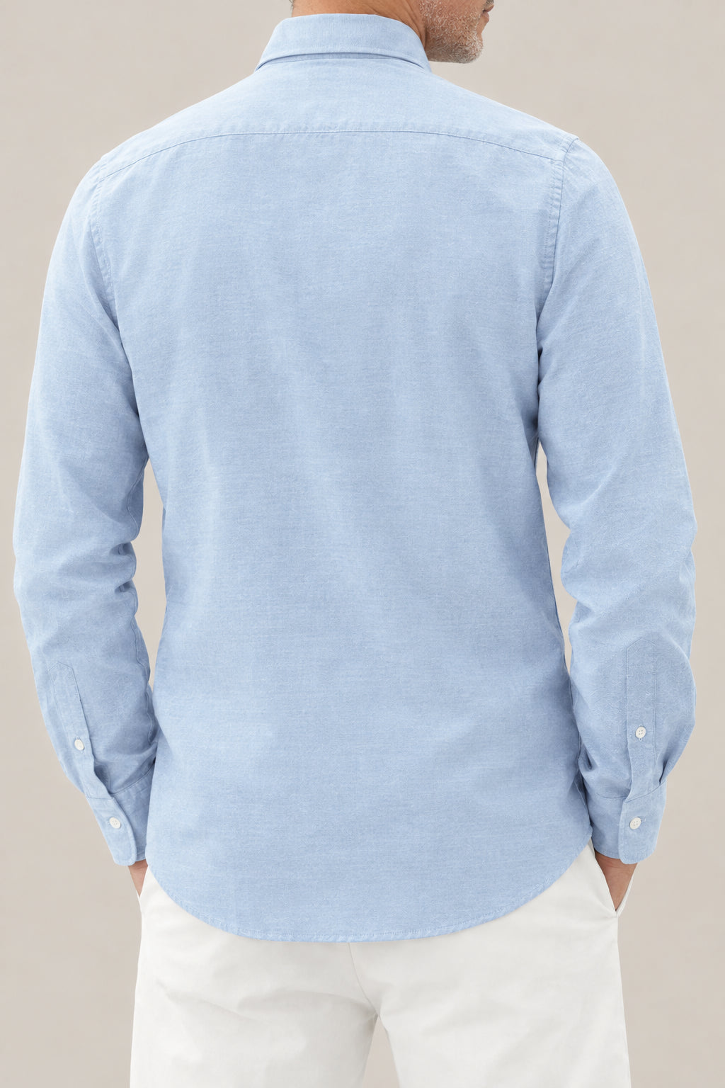 BRUNELLO CUCINELLI MEN'S SKY BLUE COTTON BUTTON DOWN SHIRT