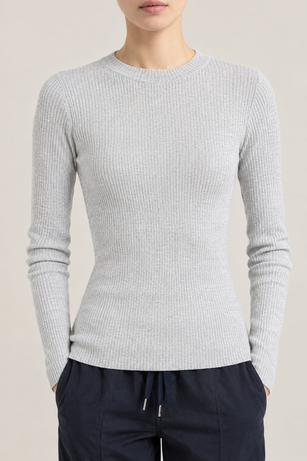BRUNELLO CUCINELLI WOMEN'S PEBBLE WOOL SILK BLEND RIBBED SWEATER