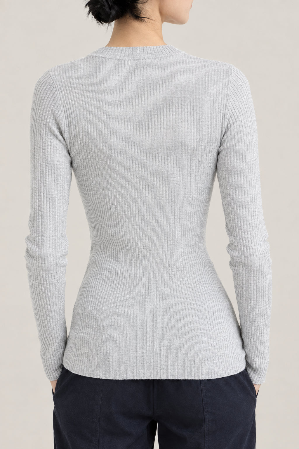 BRUNELLO CUCINELLI WOMEN'S PEBBLE WOOL SILK BLEND RIBBED SWEATER