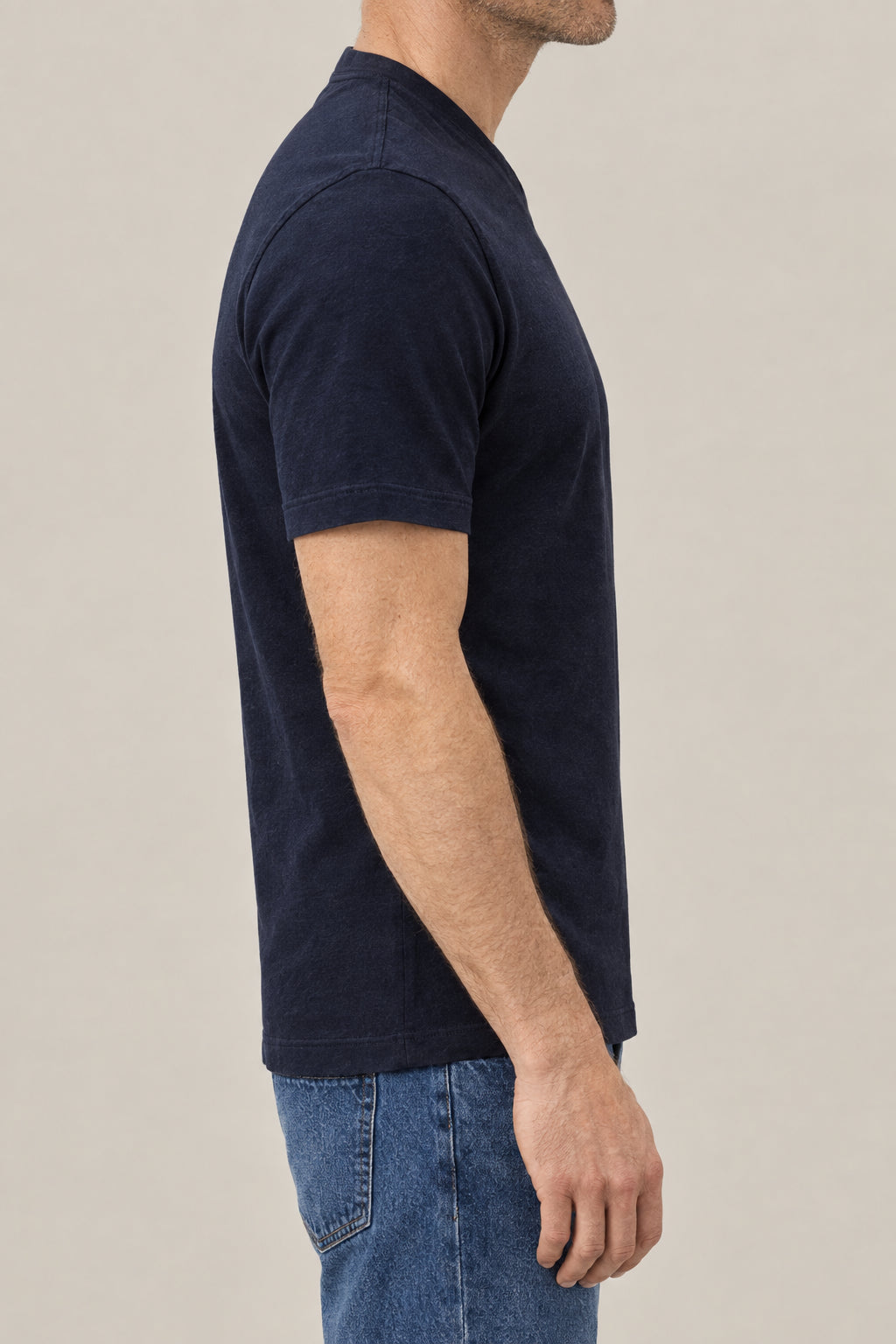 BRUNELLO CUCINELLI MEN'S NAVY SHORT SLEEVE COTTON SHIRT