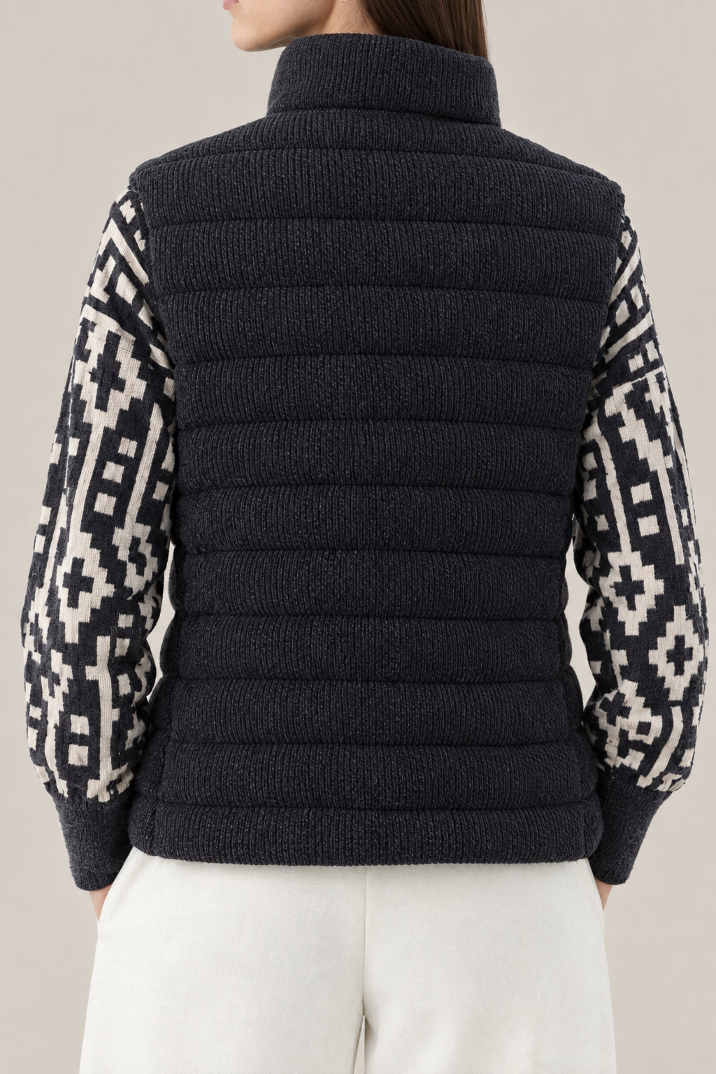 BRUNELLO CUCINELLI WOMEN'S BLACK STONE WOOL QUILTED JACKET
